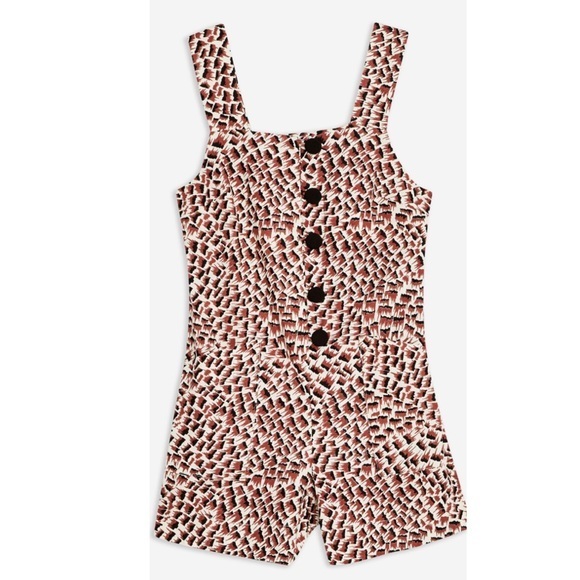 5/$25 NWT Topshop leopard print button romper 8 M summer button front free ship - Picture 4 of 8